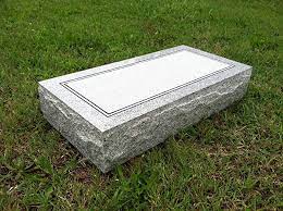 Headstone - Companion Double Flat Grass Marker - Grey - 4.0ft x 1.2ft x 4 in